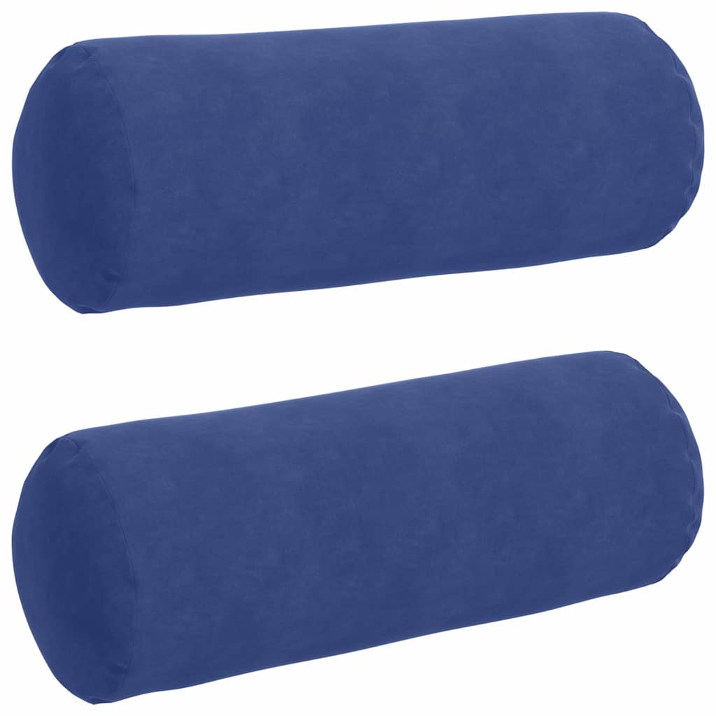 Cuscini a rullo 2 pcs Blu Polizia Ø 25 x 70 cm Tessuto in Cords