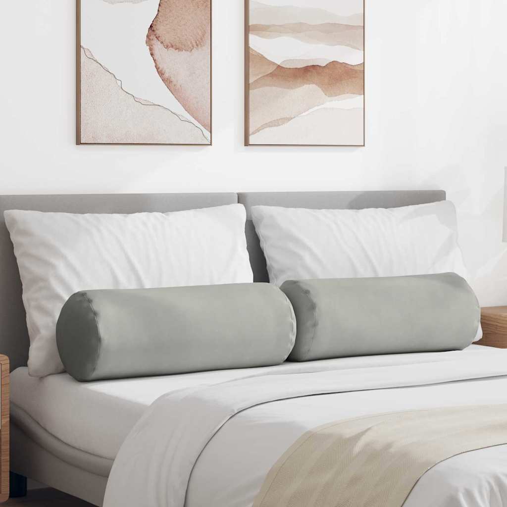 Cuscini a rullo 2 pcs Grigio chiaro Ø 25 x 70 cm