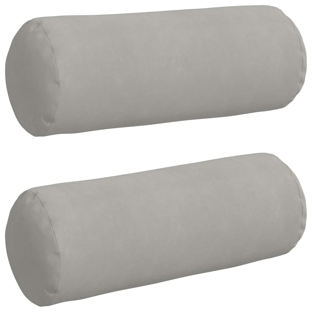 Cuscini a rullo 2 pcs Grigio chiaro Ø 25 x 70 cm