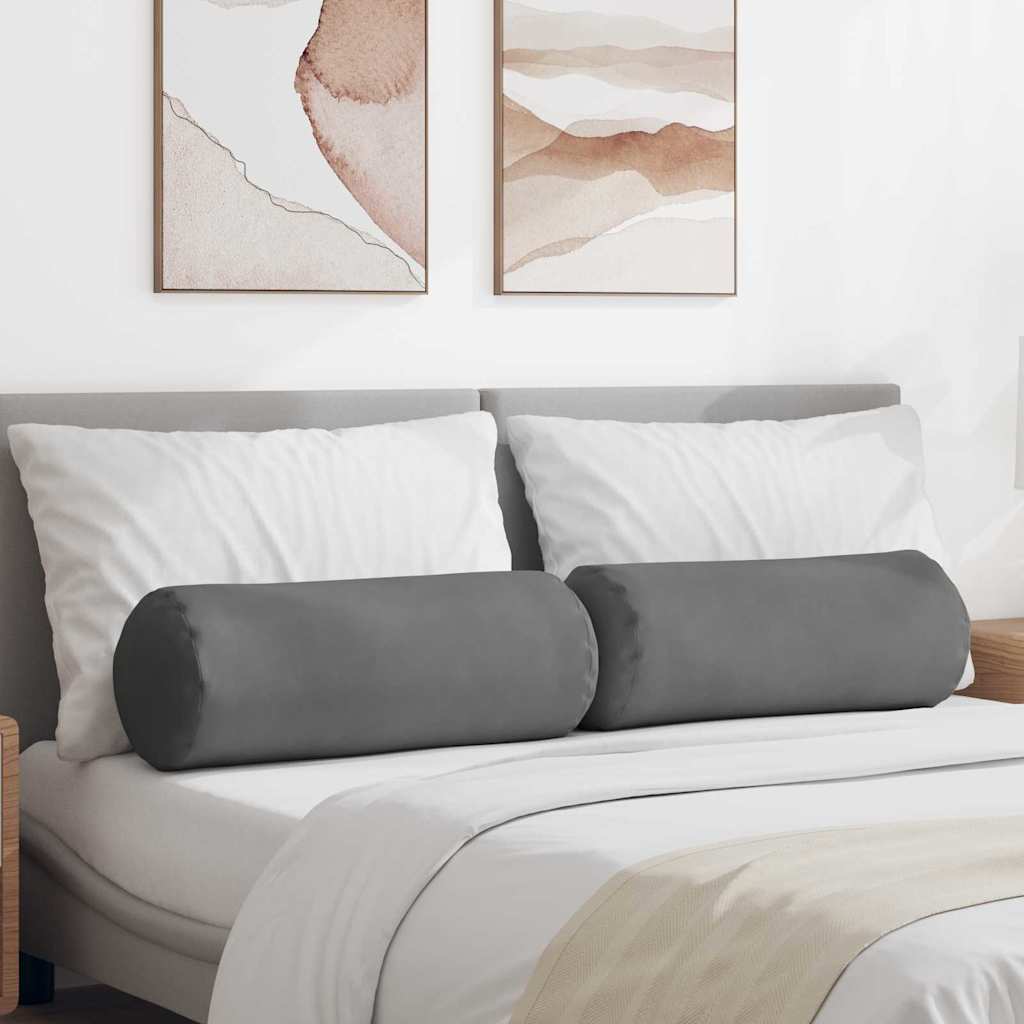 Cuscini a rullo 2 pcs Grigio scuro Ø 25 x 70 cm