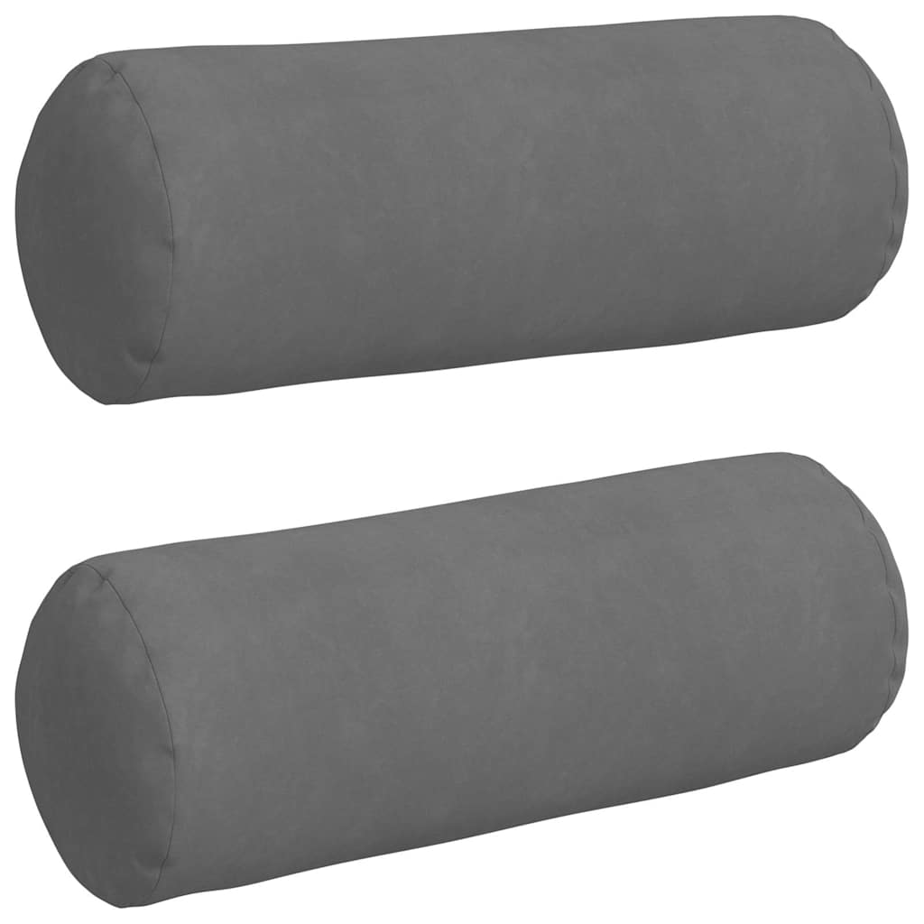 Cuscini a rullo 2 pcs Grigio scuro Ø 25 x 70 cm