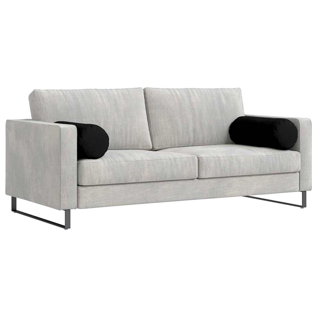 Cuscini a rullo 2 pcs Nero Ø 25 x 70 cm Tessuto in Microfibra