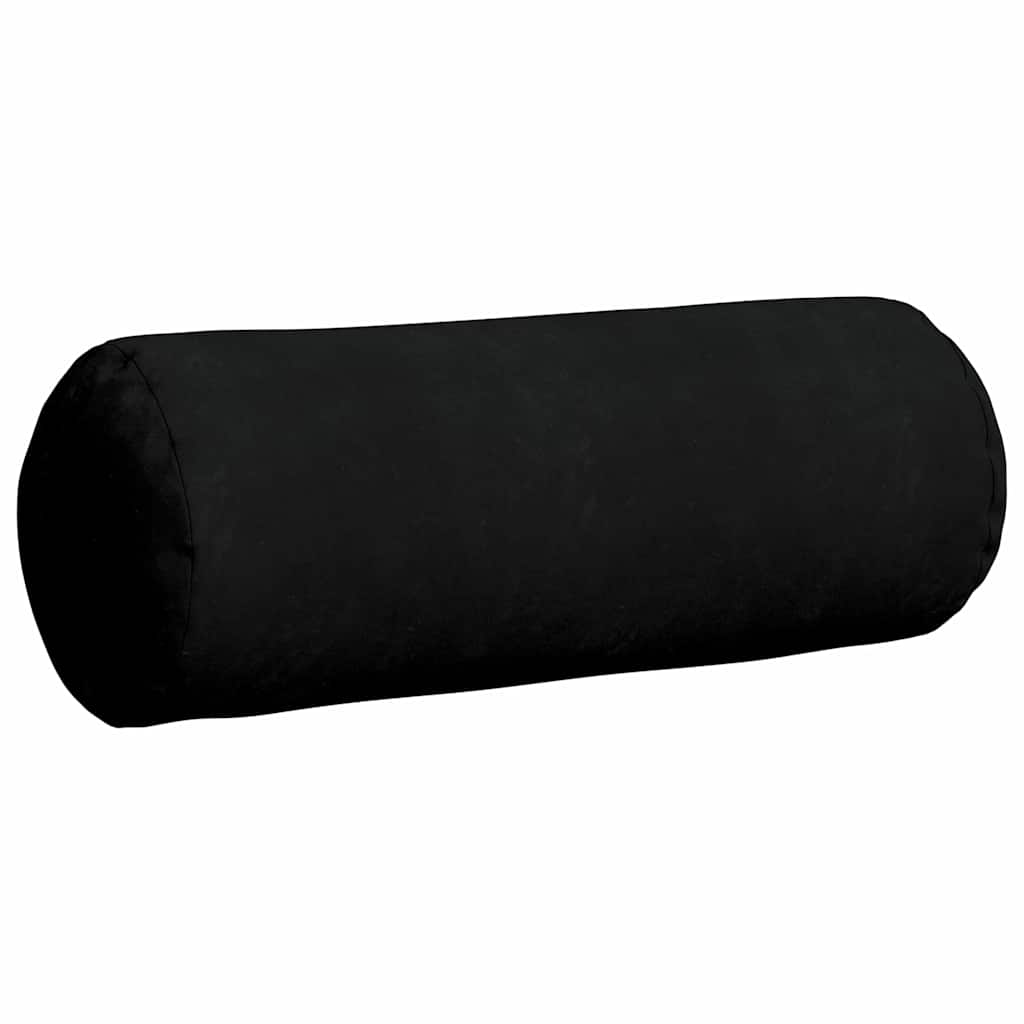 Cuscini a rullo 2 pcs Nero Ø 25 x 70 cm Tessuto in Microfibra
