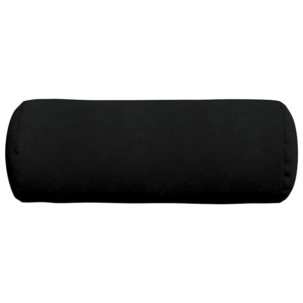 Cuscini a rullo 2 pcs Nero Ø 25 x 70 cm Tessuto in Microfibra