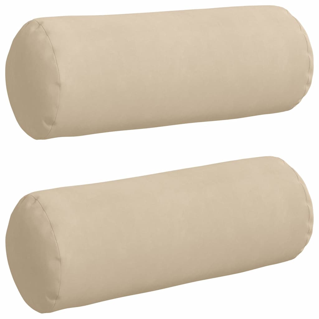 Cuscini a rullo 2 pcs Crema Ø 25 x 70 cm Tessuto in Microfibra