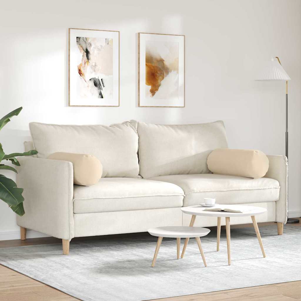 Cuscini a rullo 2 pcs Crema Ø 25 x 70 cm Tessuto in Microfibra