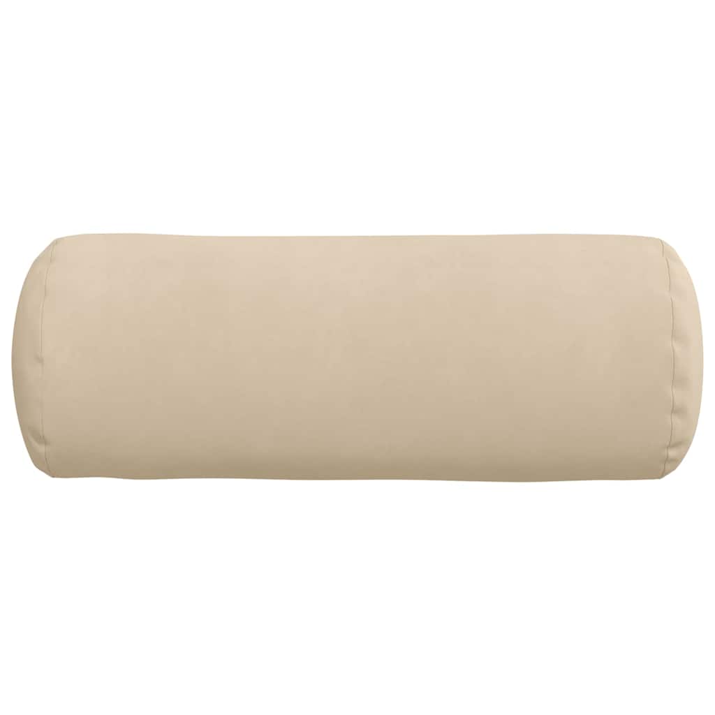 Cuscini a rullo 2 pcs Crema Ø 25 x 70 cm Tessuto in Microfibra