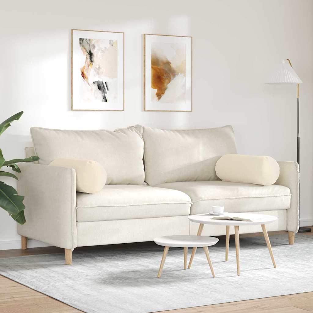 Cuscini a rullo 2 pcs Beige Ø 25 x 70 cm Tessuto in Microfibra