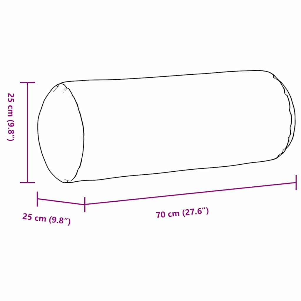 Cuscini a rullo 2 pcs Grigio chiaro Ø 25 x 70 cm