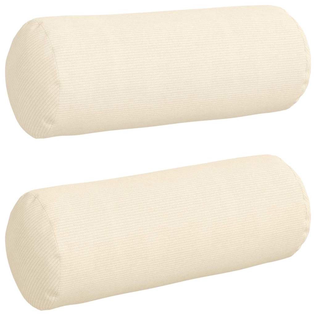 Cuscini a rullo 2 pcs Crema Ø 25 x 70 cm Tessuto in Cords