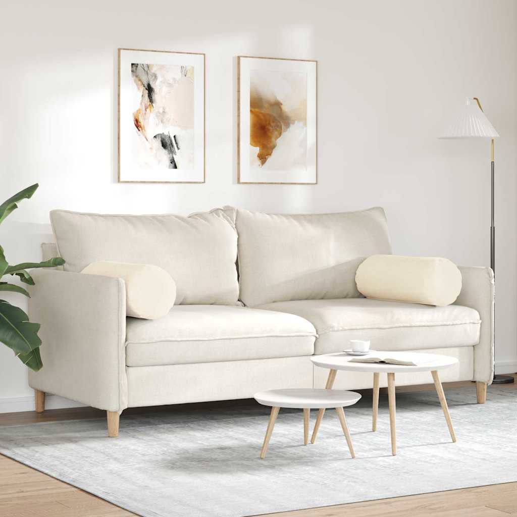 Cuscini a rullo 2 pcs Crema Ø 25 x 70 cm Tessuto in Cords