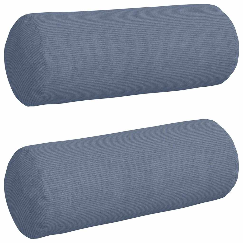 Cuscini a rullo 2 pcs Blu Ø 25 x 70 cm Tessuto in Cords