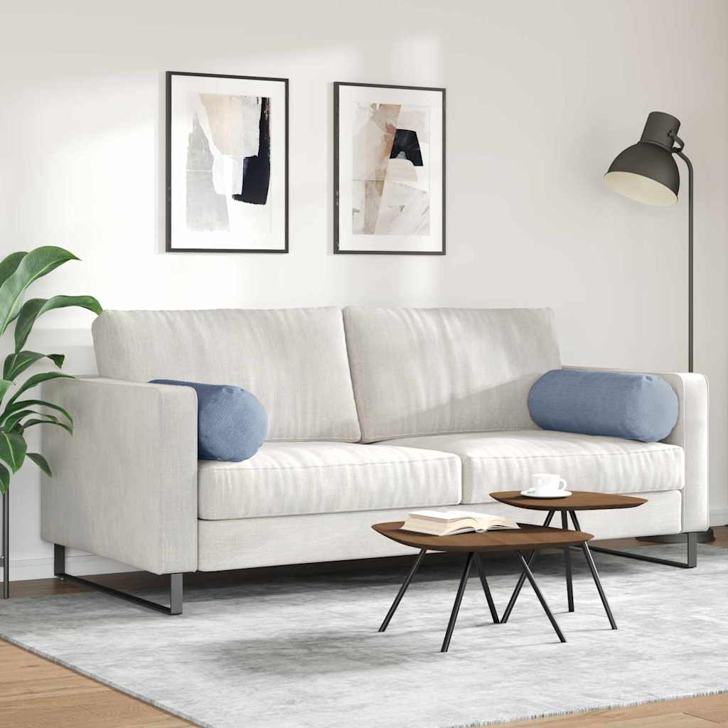 Cuscini a rullo 2 pcs Blu Ø 25 x 70 cm Tessuto in Cords