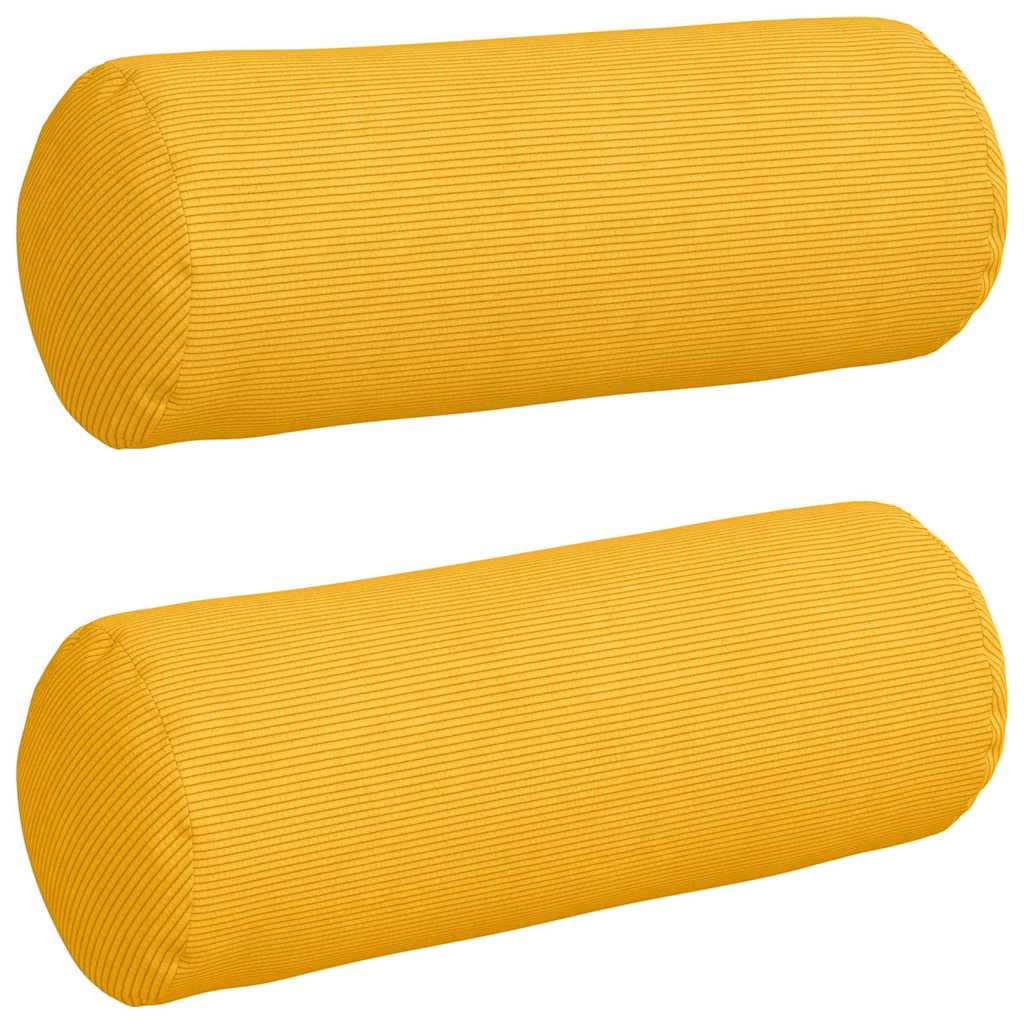 Cuscini a rullo 2 pcs Giallo Chiaro Ø 25 x 70 cm