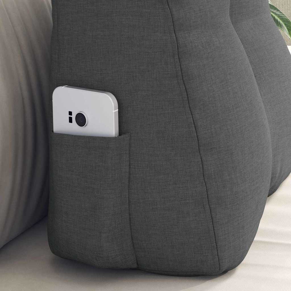 Cuscino per Schiena Grigio scuro 45 x 24 x 50 cm Tessuto