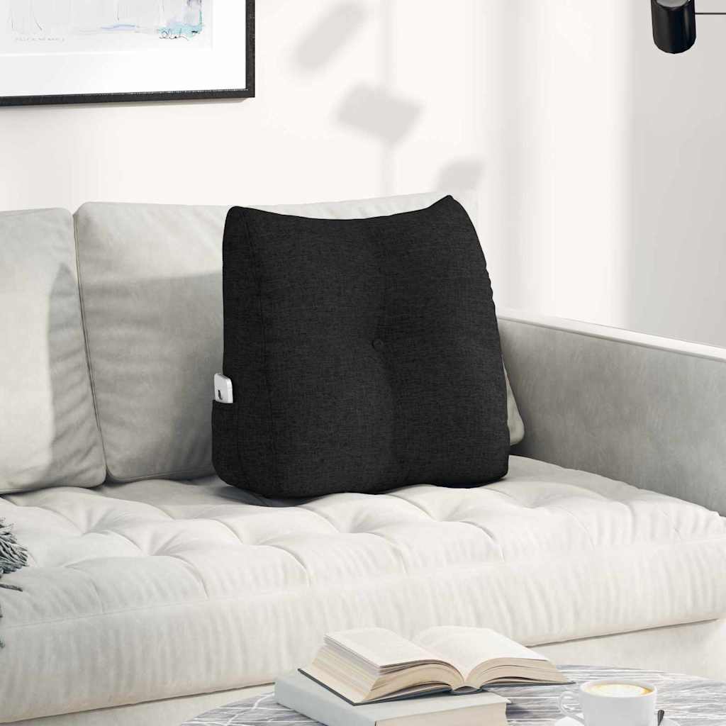 Cuscino per Schiena Nero 45 x 24 x 50 cm Tessuto