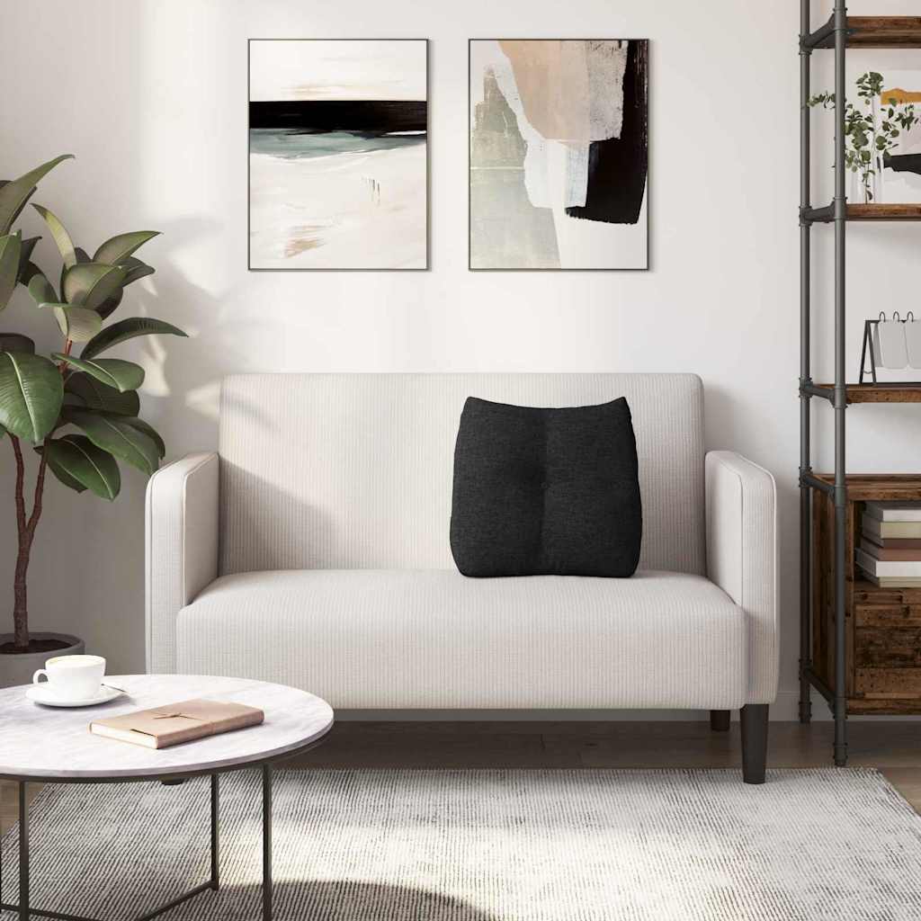 Cuscino per Schiena Nero 45 x 24 x 50 cm Tessuto