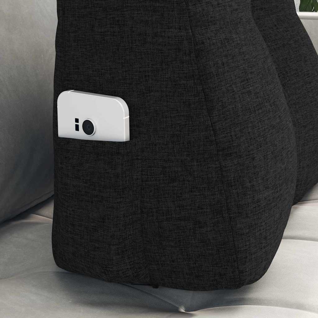 Cuscino per Schiena Nero 45 x 24 x 50 cm Tessuto