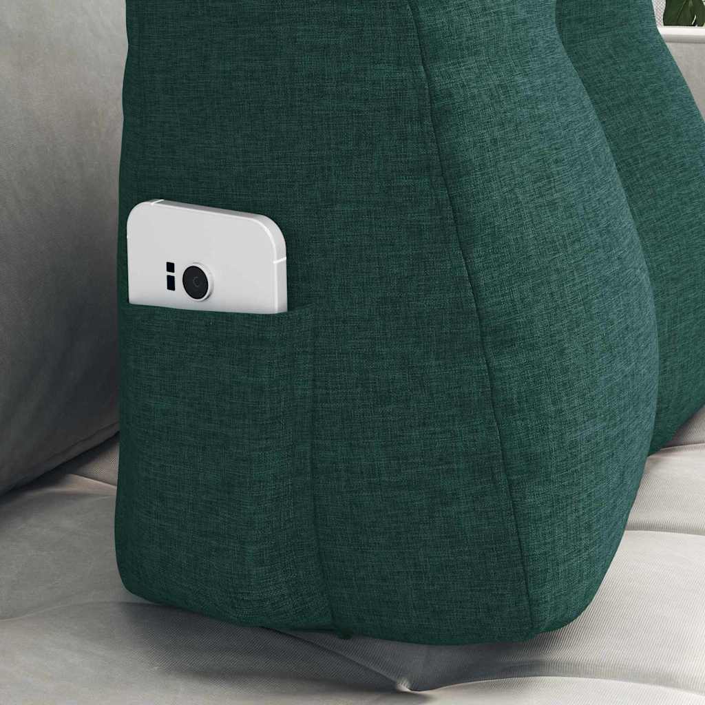 Cuscino per Schiena Verde Scuro 45 x 24 x 50 cm Tessuto