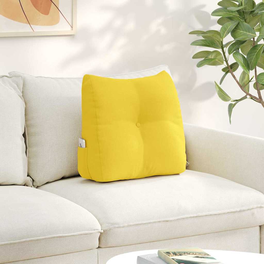 Cuscino per Schiena Giallo Chiaro 45 x 24 x 50 cm Tessuto
