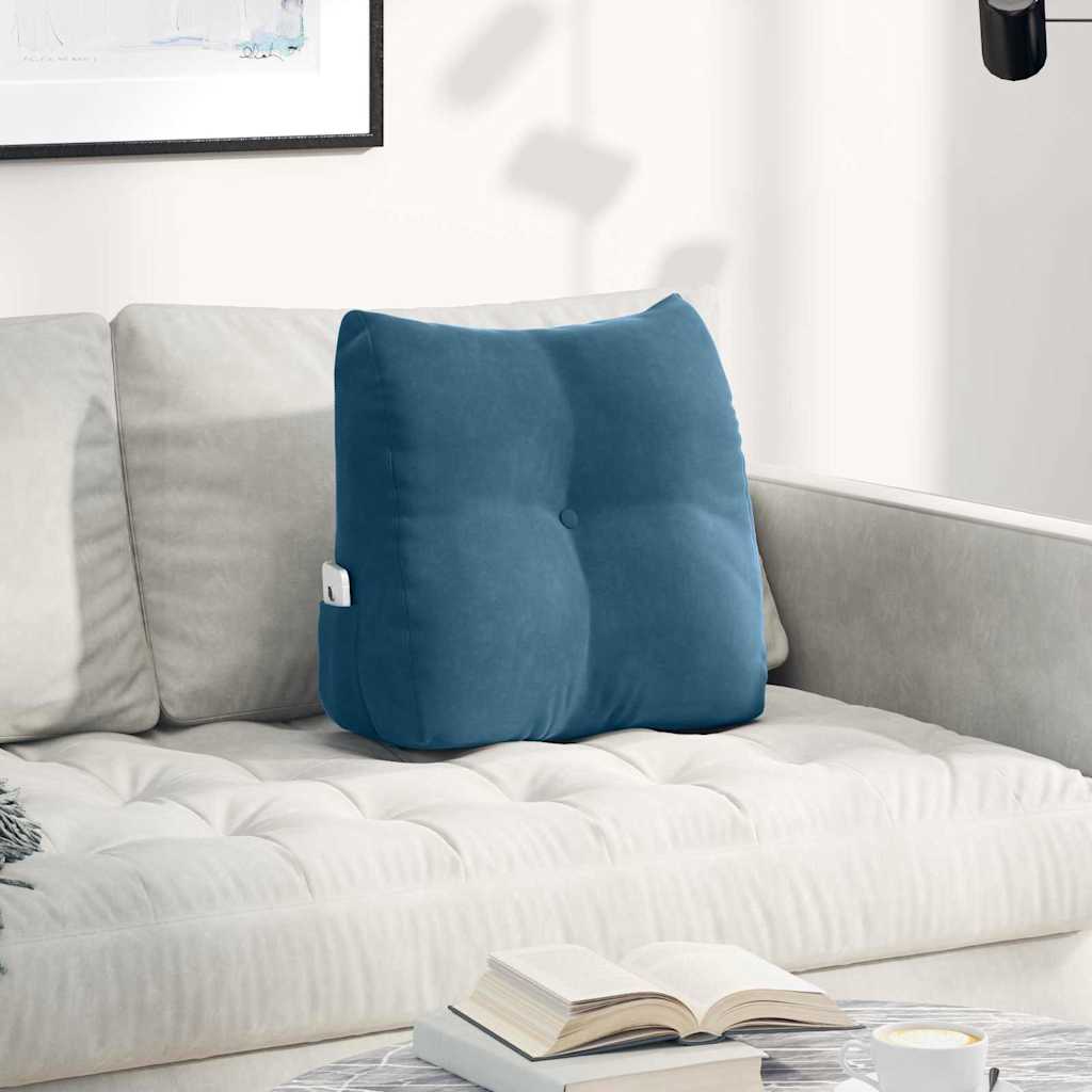 Cuscino per Schiena Blu 45 x 24 x 50 cm Velluto
