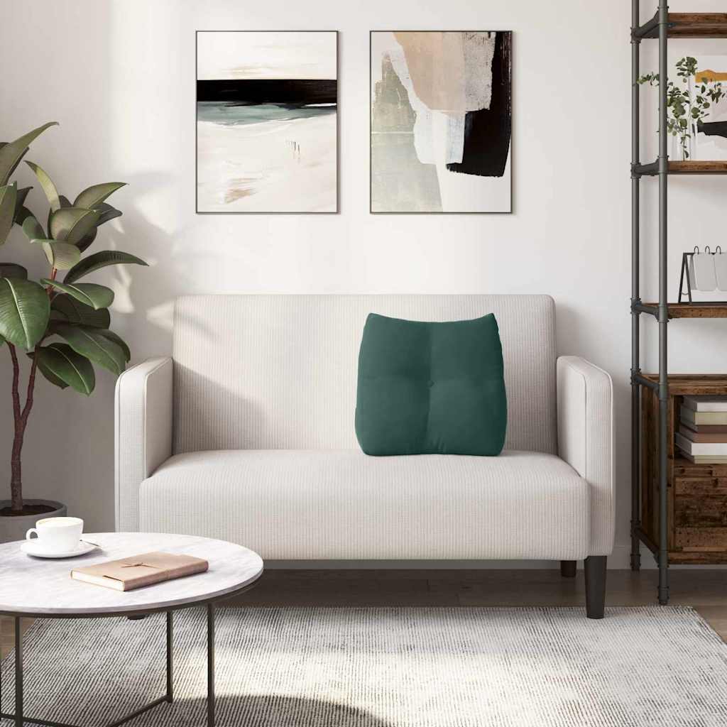 Cuscino per Schiena Verde Scuro 45 x 24 x 50 cm Velluto