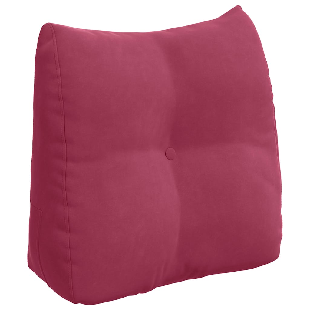 Cuscino per Schiena Rosso Vino 45 x 24 x 50 cm Velluto