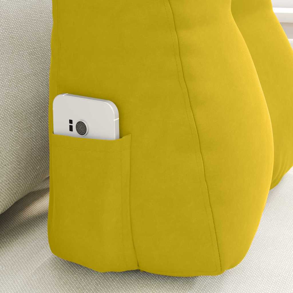 Cuscino per Schiena Giallo 45 x 24 x 50 cm Velluto