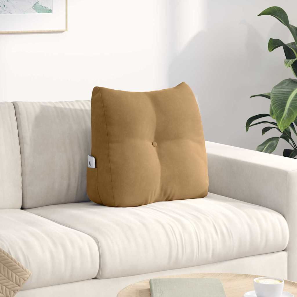 Cuscino per Schiena Marrone 45 x 24 x 50 cm Velluto
