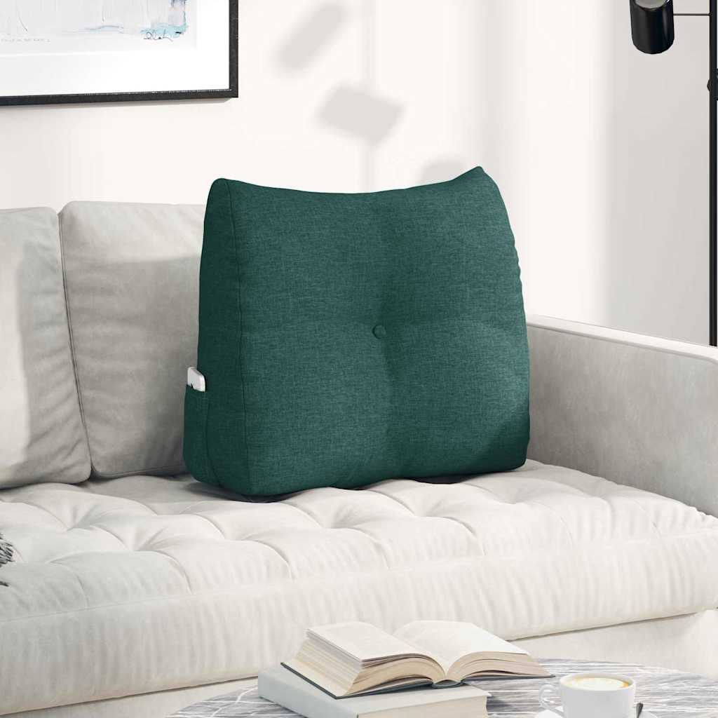 Cuscino per Schiena Verde Scuro 60 x 24 x 50 cm Tessuto