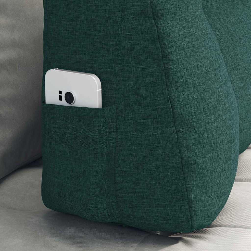 Cuscino per Schiena Verde Scuro 80 x 24 x 50 cm Tessuto