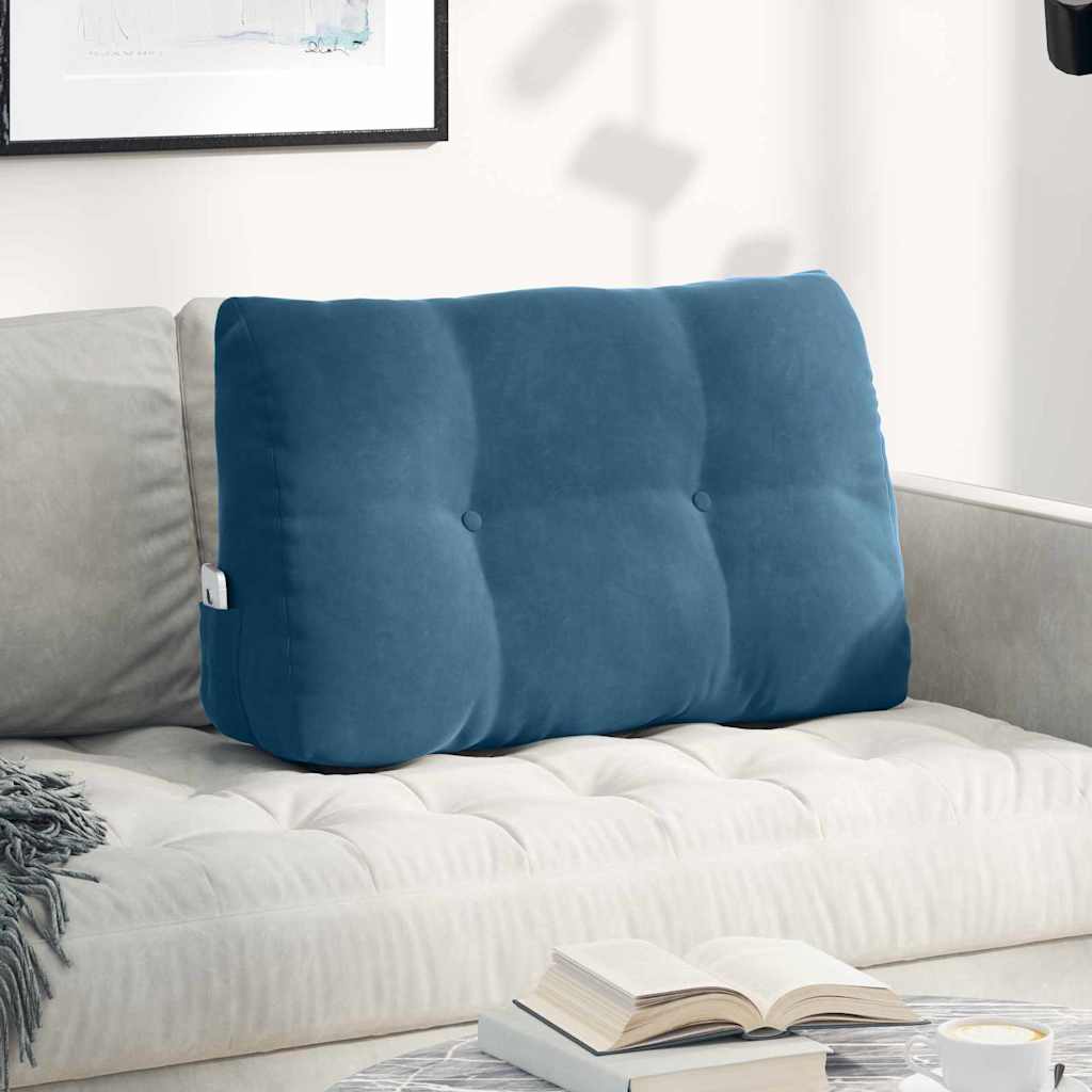 Cuscino per Schiena Blu 80 x 24 x 50 cm Velluto