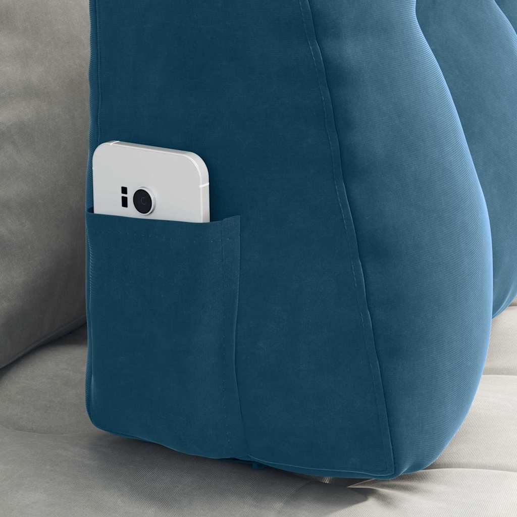 Cuscino per Schiena Blu 80 x 24 x 50 cm Velluto