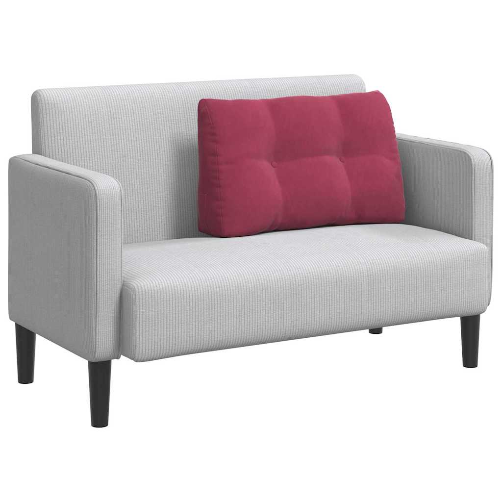 Cuscino per Schiena Rosso Vino 80 x 24 x 50 cm Velluto