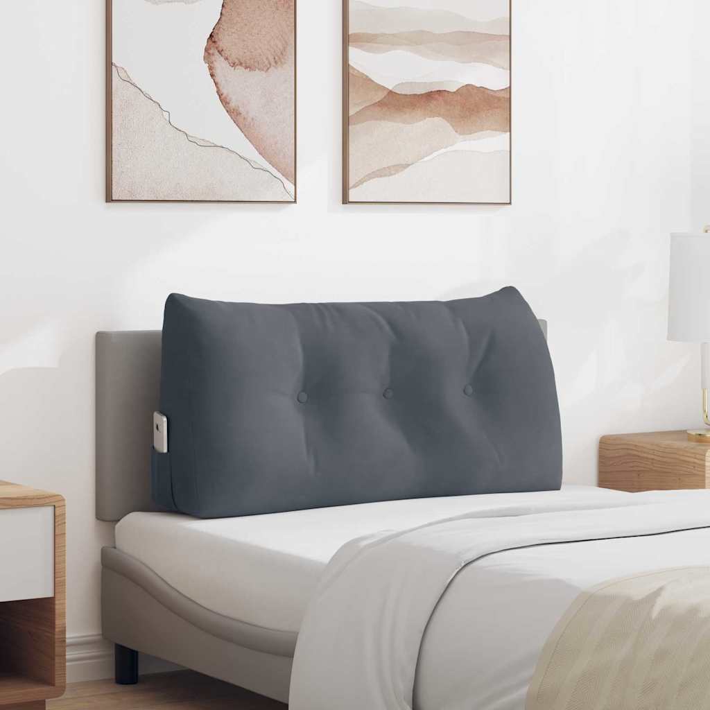 Cuscino per Schiena Grigio scuro 100 x 24 x 50 cm Velluto