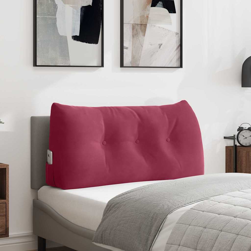 Cuscino per Schiena Rosso Vino 100 x 24 x 50 cm Velluto