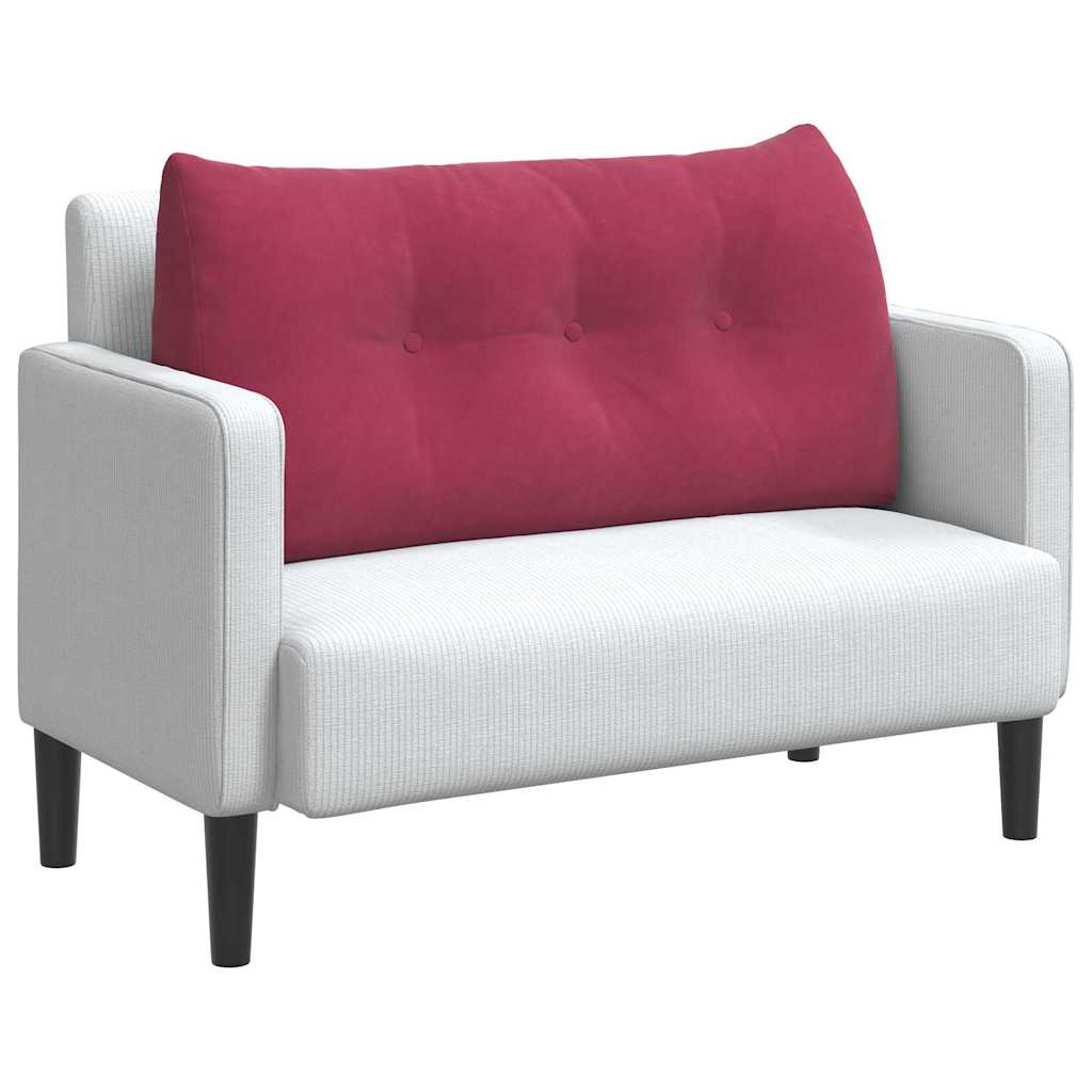 Cuscino per Schiena Rosso Vino 100 x 24 x 50 cm Velluto