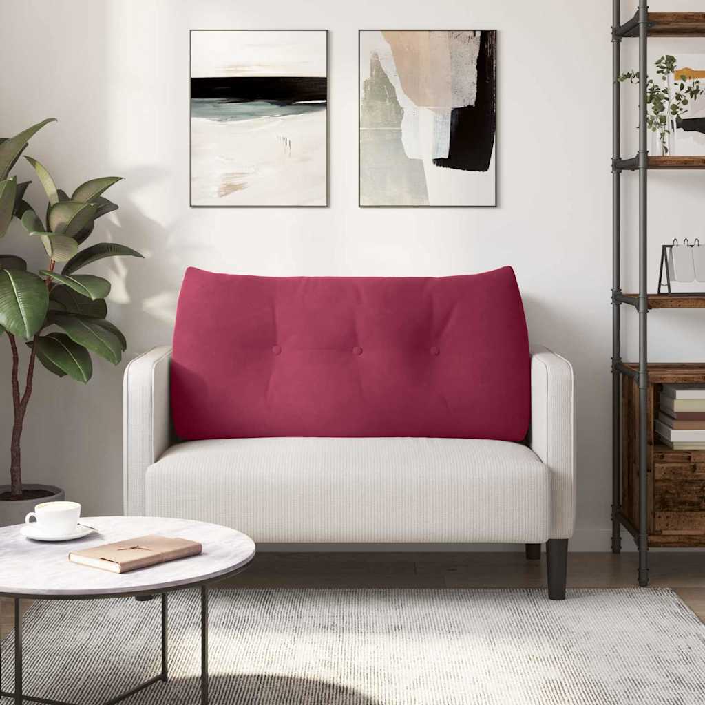 Cuscino per Schiena Rosso Vino 100 x 24 x 50 cm Velluto