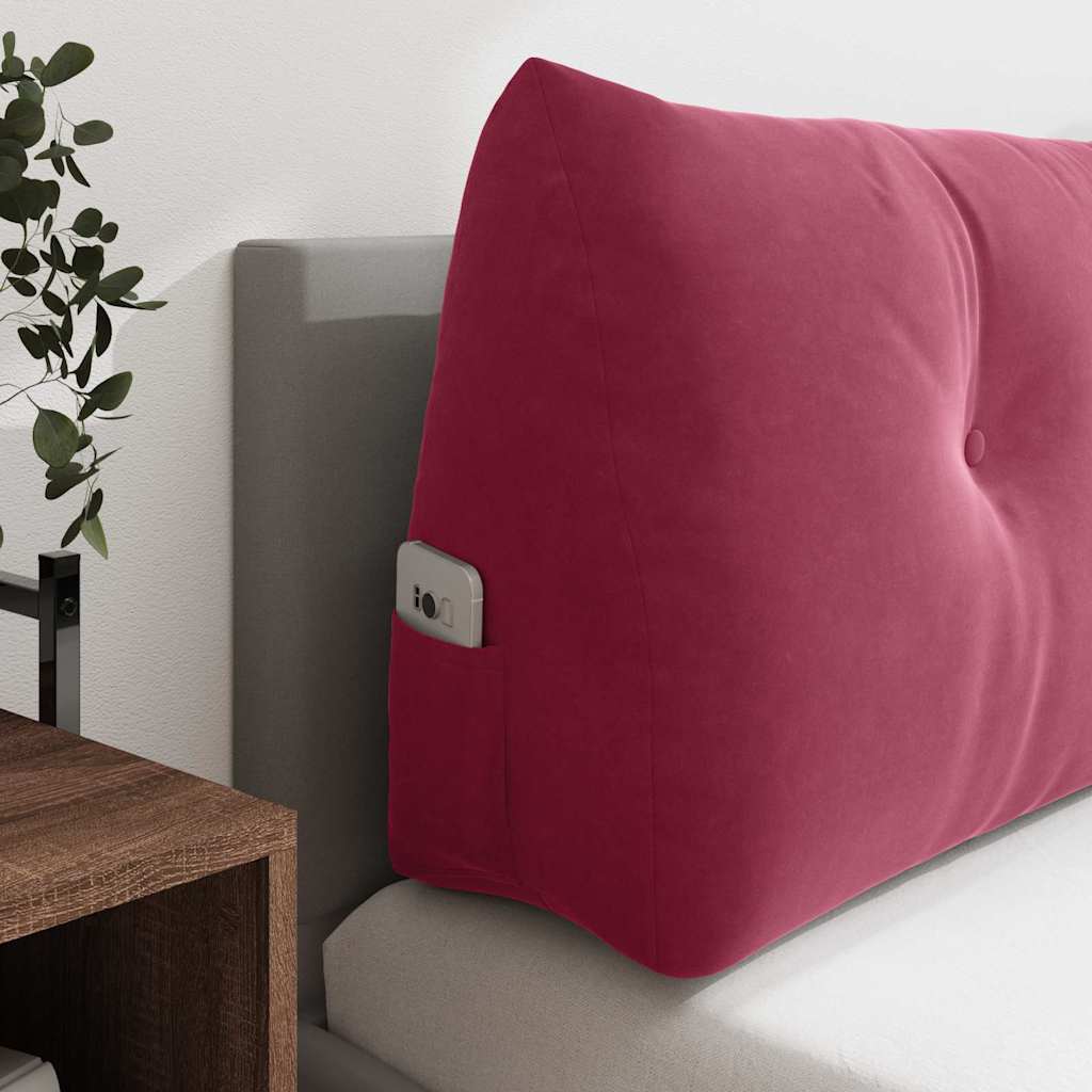 Cuscino per Schiena Rosso Vino 100 x 24 x 50 cm Velluto