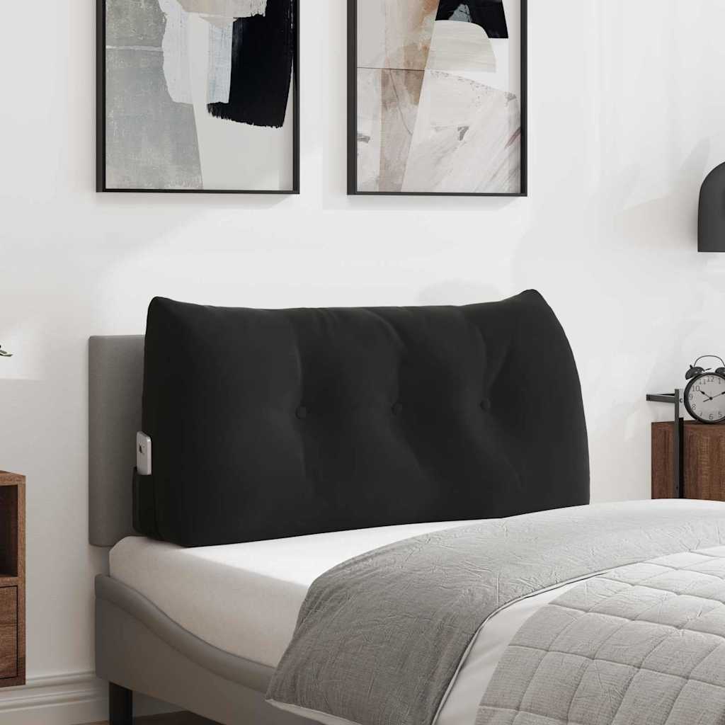 Cuscino per Schiena Nero 100 x 24 x 50 cm Velluto
