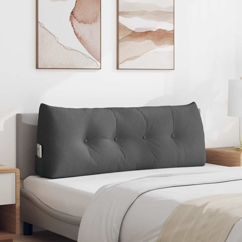 Cuscino per Schiena Grigio scuro 120 x 24 x 50 cm Tessuto