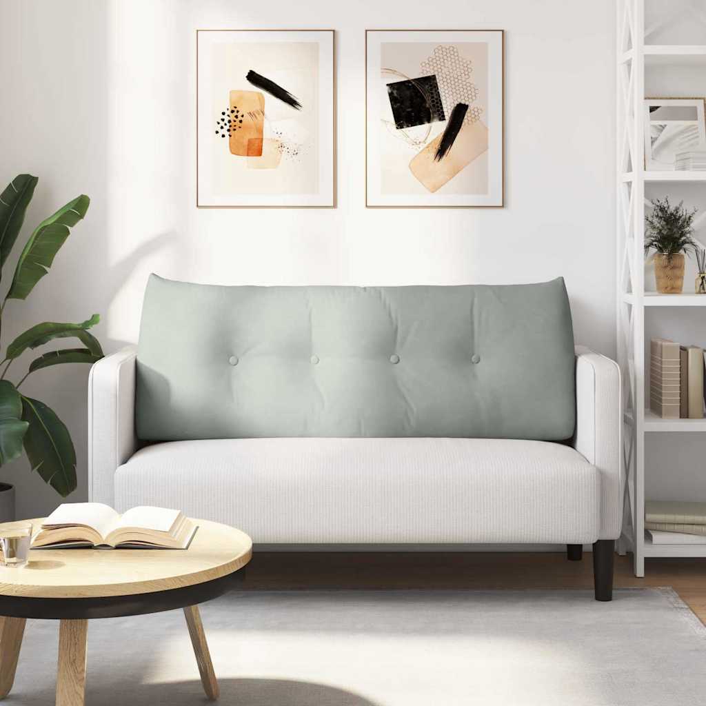 Cuscino per Schiena Grigio chiaro 120 x 24 x 50 cm Velluto