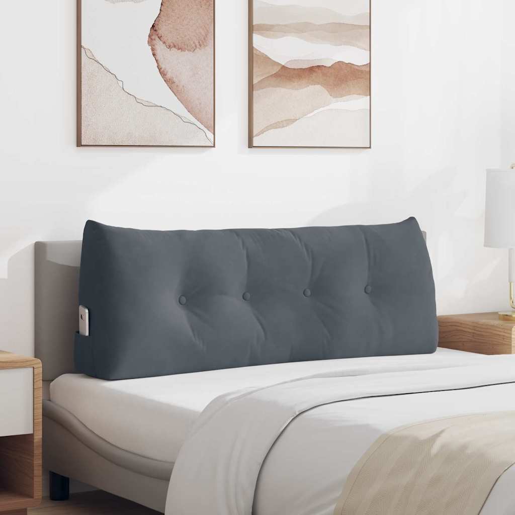Cuscino per Schiena Grigio scuro 120 x 24 x 50 cm Velluto