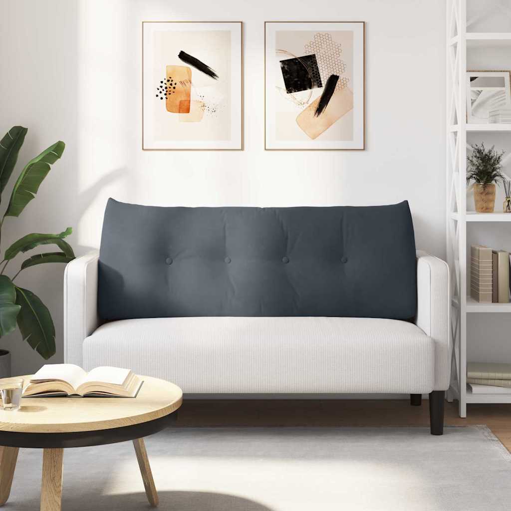 Cuscino per Schiena Grigio scuro 120 x 24 x 50 cm Velluto