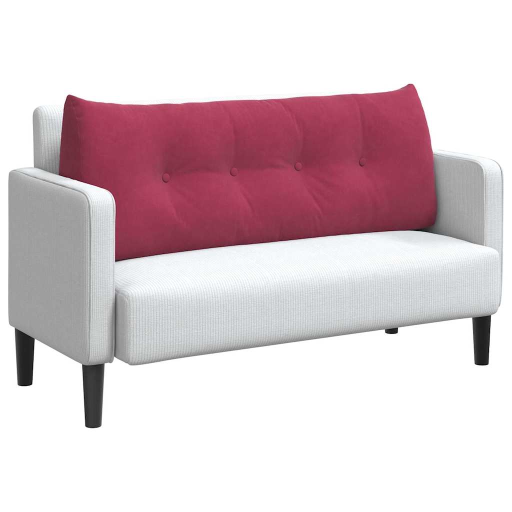 Cuscino per Schiena Rosso Vino 120 x 24 x 50 cm Velluto