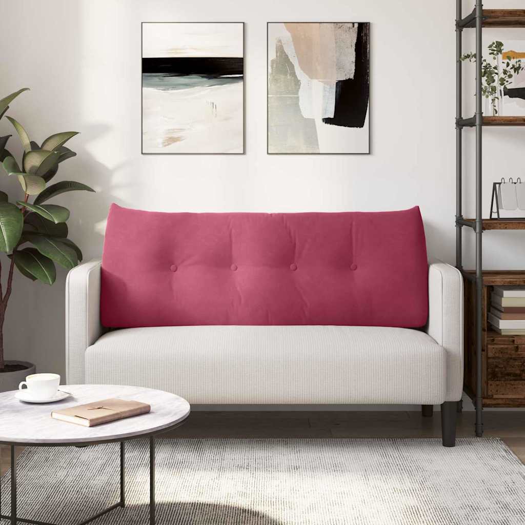 Cuscino per Schiena Rosso Vino 120 x 24 x 50 cm Velluto