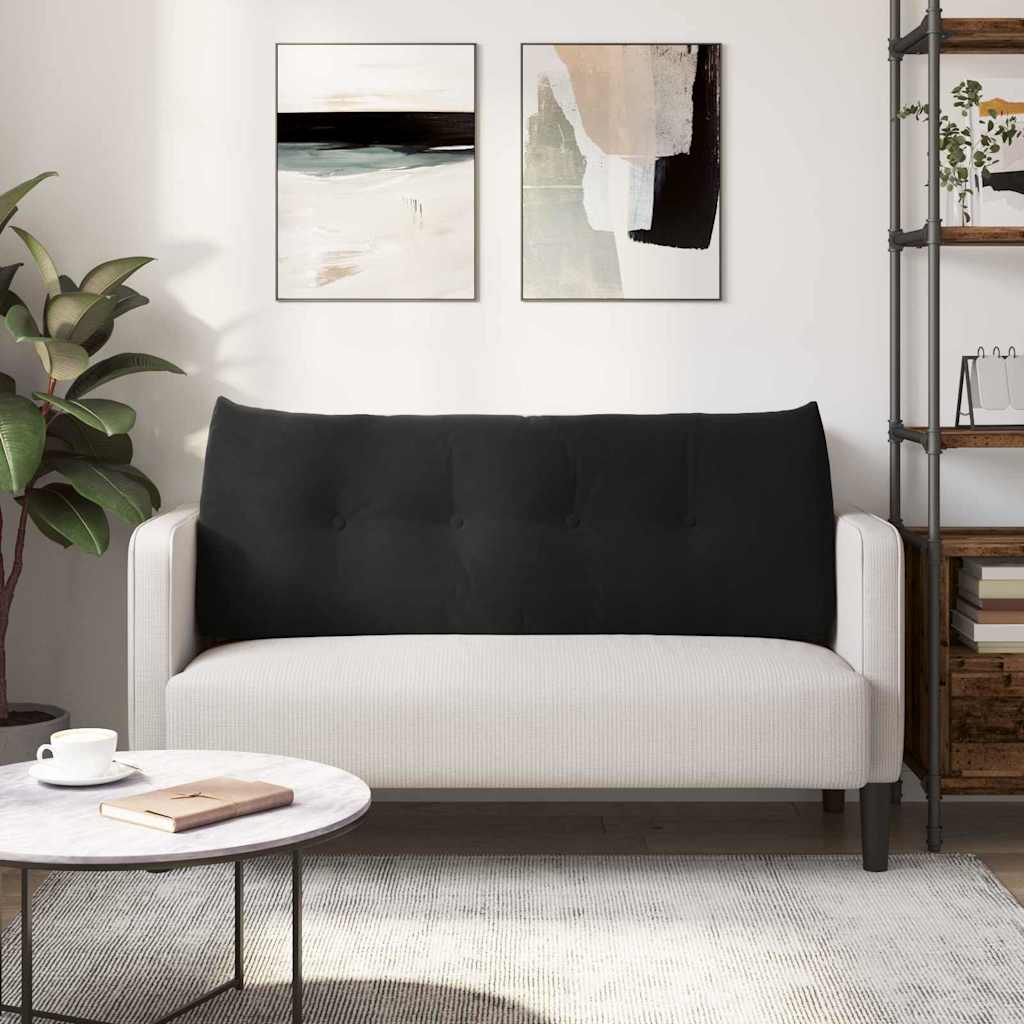 Cuscino per Schiena Nero 120 x 24 x 50 cm Velluto