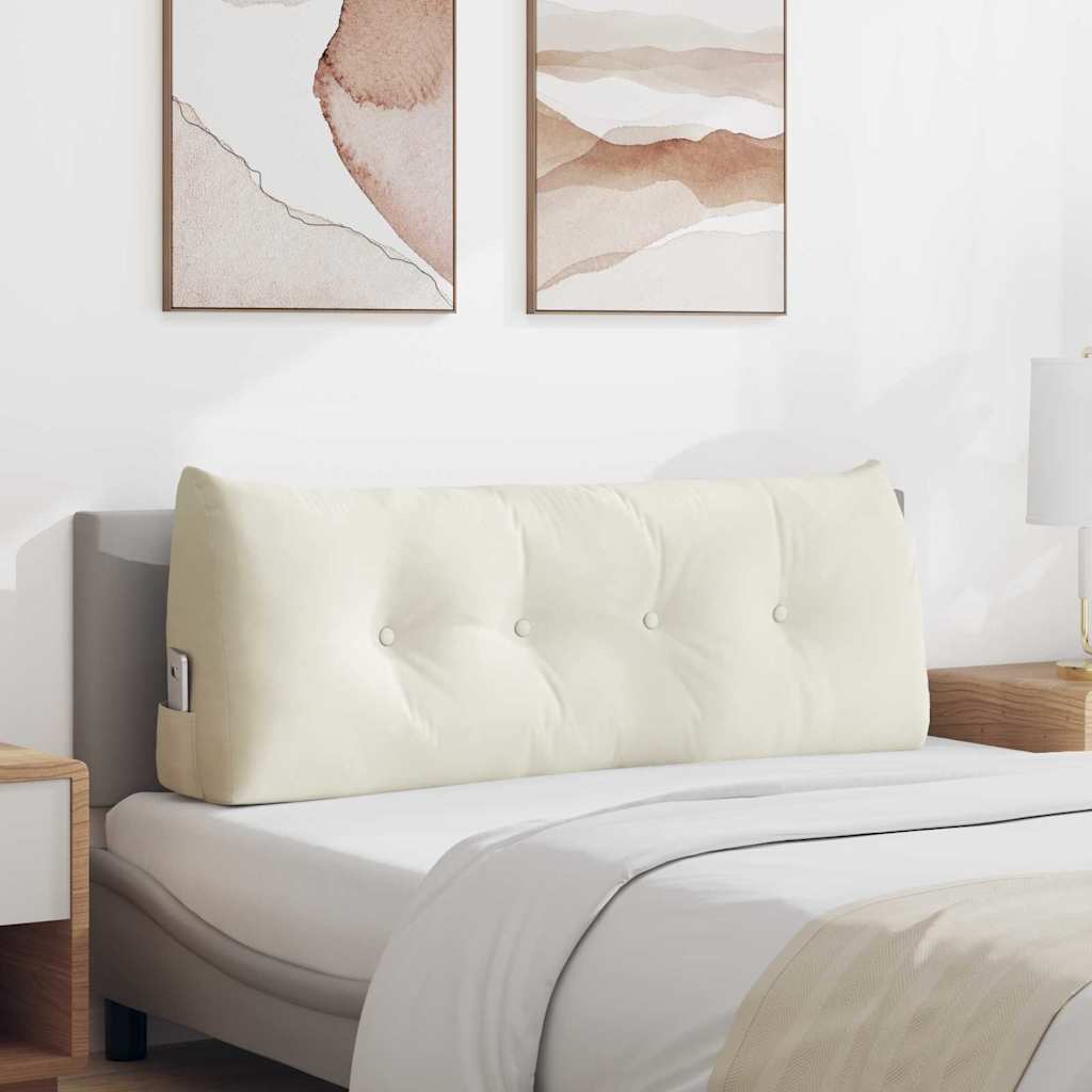 Cuscino per Schiena Crema 120 x 24 x 50 cm Velluto
