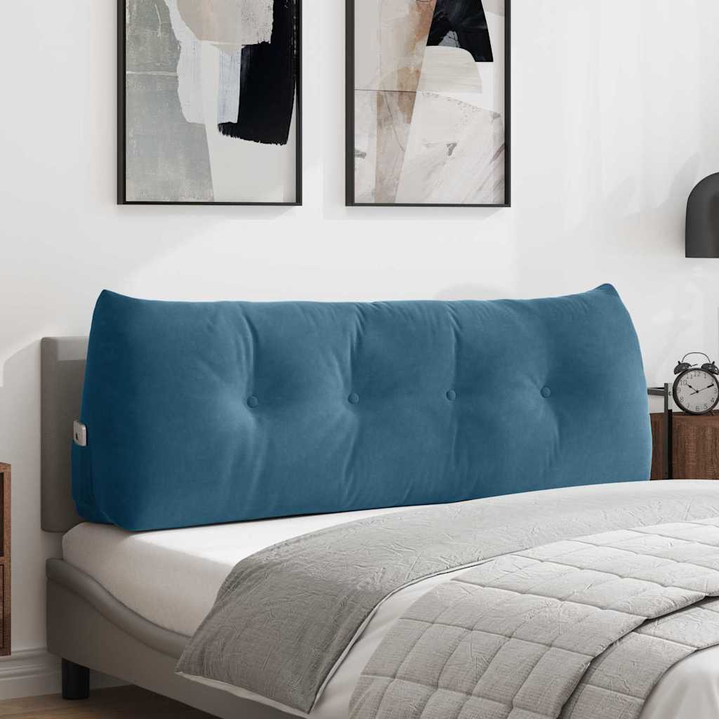 Cuscino per Schiena Blu 140 x 24 x 50 cm Velluto