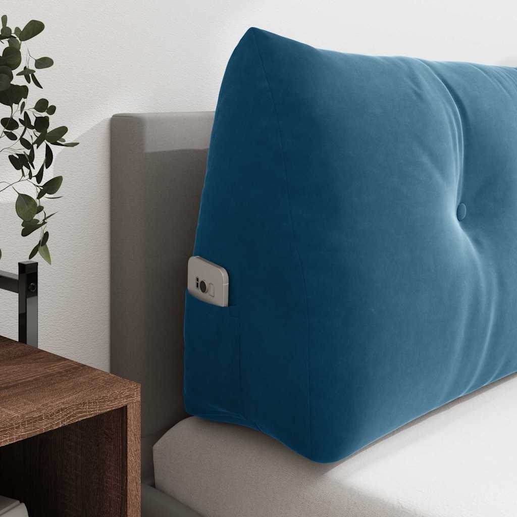 Cuscino per Schiena Blu 140 x 24 x 50 cm Velluto